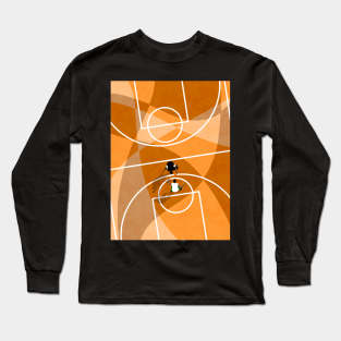 Street Basketball From Above | Aerial Illustration Long Sleeve T-Shirt